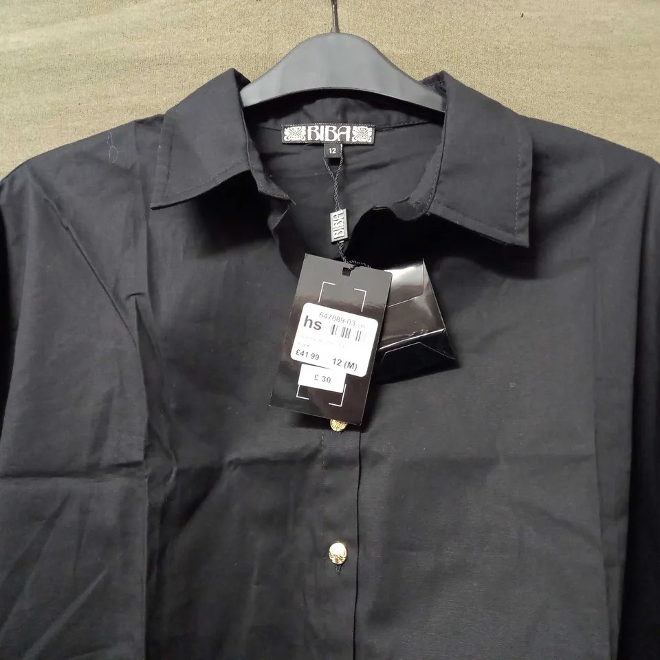 BIBA BRANDED SHIRT IN BLACK - MEDIUM