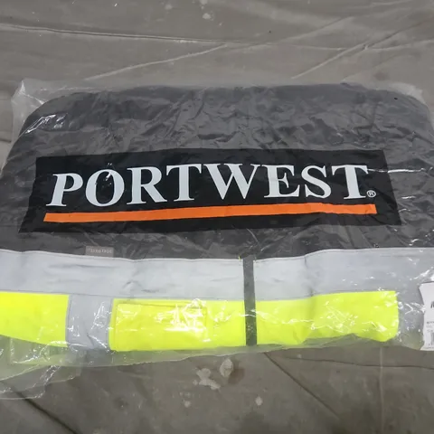 BAGGED PORTWEST HI-VIS PREMIUM 3IN1 BOMBER JACKET IN YELLOW/BLACK - XL