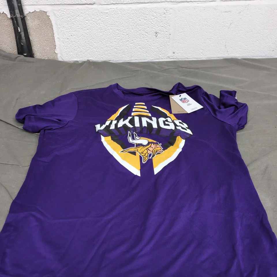 NFL VIKING TEAM APPAREL SHIRT DRI FIT LARGE WITH TAGS