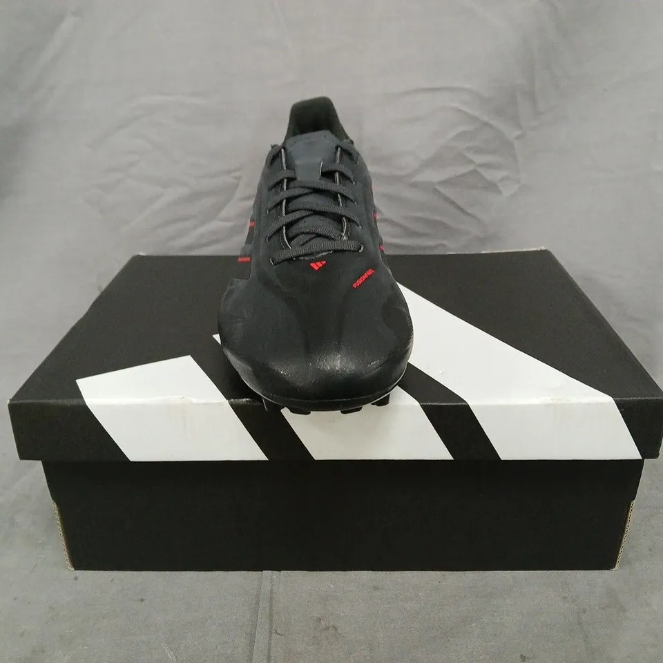 BOXED PAIR OF ADIDAS COPA PURE III LEAGUE FOOTBALL BOOTS IN BLACK/RED SIZE UK 6