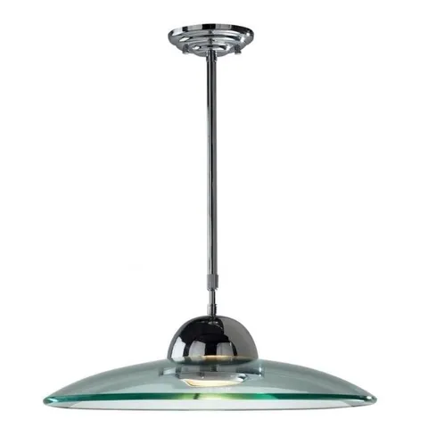 BOXED DAR LIGHTING HEMISPHERE 1 LIGHT PENDANT POLISHED CHROME GLASS
