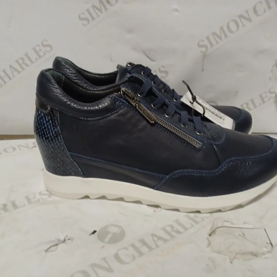 RUTH LANGSFORD WEDGE TRAINER - NAVY -SIZE 40