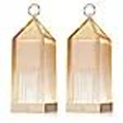 HOME STORIES SET OF 2 LED INDOOR / OUTDOOR LANTERN IN AMBER