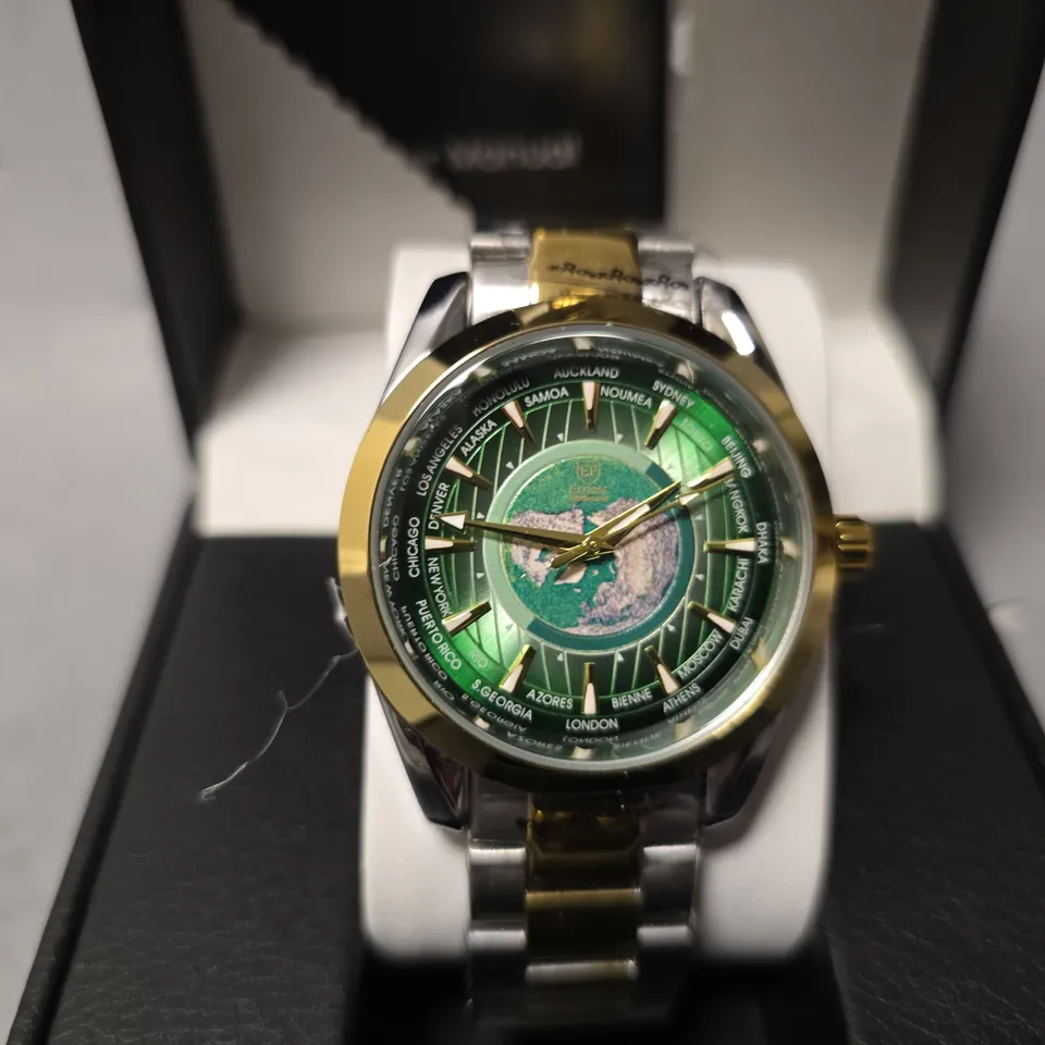 ERNEST FERDINAND WATCH – GLOBAL DIAL – STAINLESS STEEL STRAP – 3ATM WATER RESISTANT - GIFT BOX