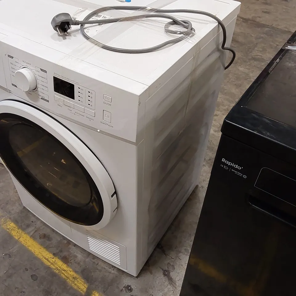 MIDEA MDG09EC80 FREESTANDING CONDENSER TUMBLE DRYER, 8KG, 16 PROGRAMMES, AUTO-DRY, ANTI-CREASE, DELAY START, CHILD LOCK - WHITE [ENERGY CLASS B]