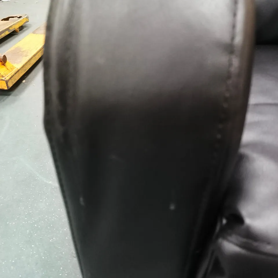 BLACK LEATHER RECLINING RAMSEY ARMCHAIR