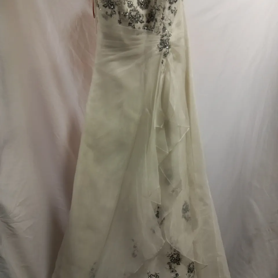 JULIAN & ADAMS JA10903 WEDDING DRESS, IVORY/BLACK - SIZE 12 