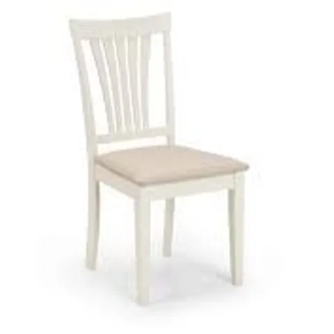 BOXED SET OF 2 JULIAN BOWEN STANMORE IVORY DINING CHAIRS (1 BOX)
