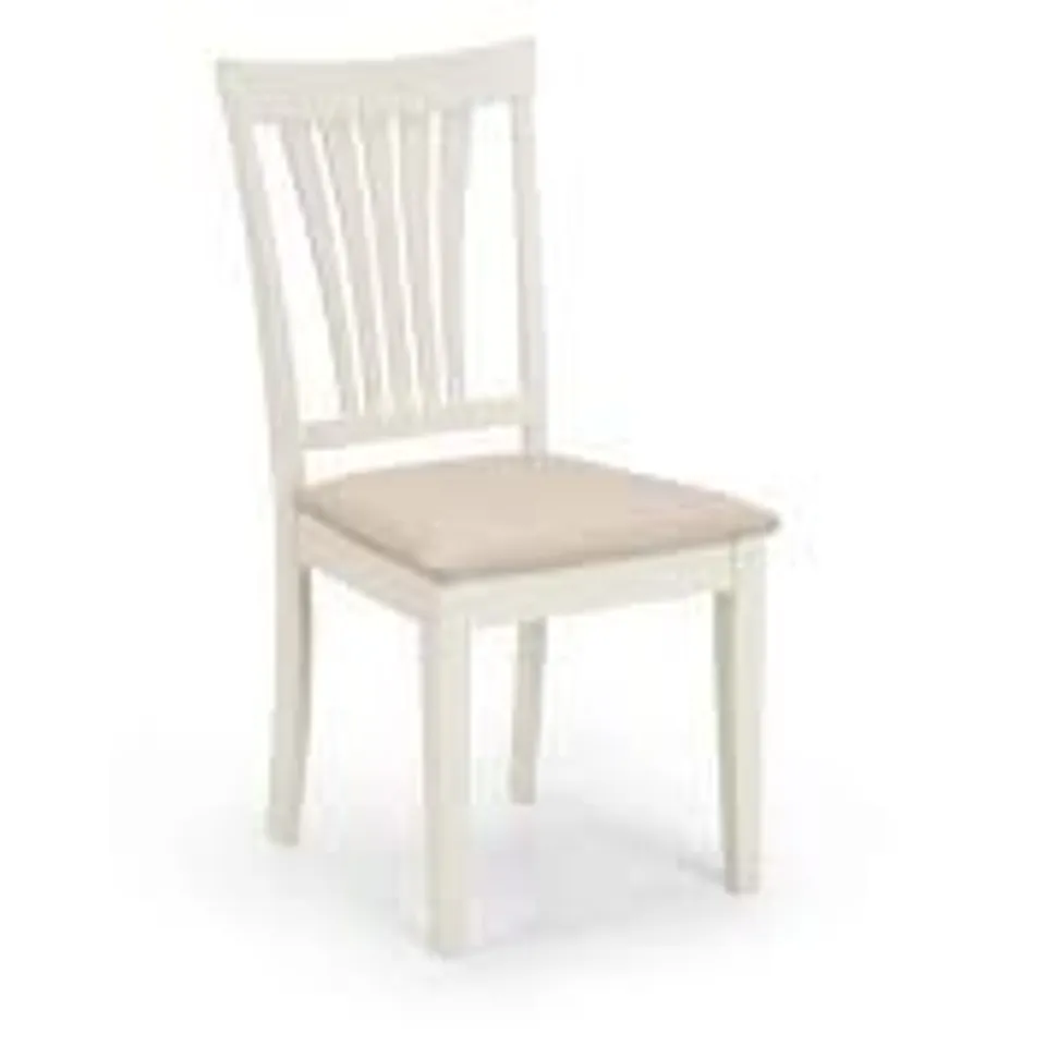 BOXED SET OF 2 JULIAN BOWEN STANMORE IVORY DINING CHAIRS (1 BOX)