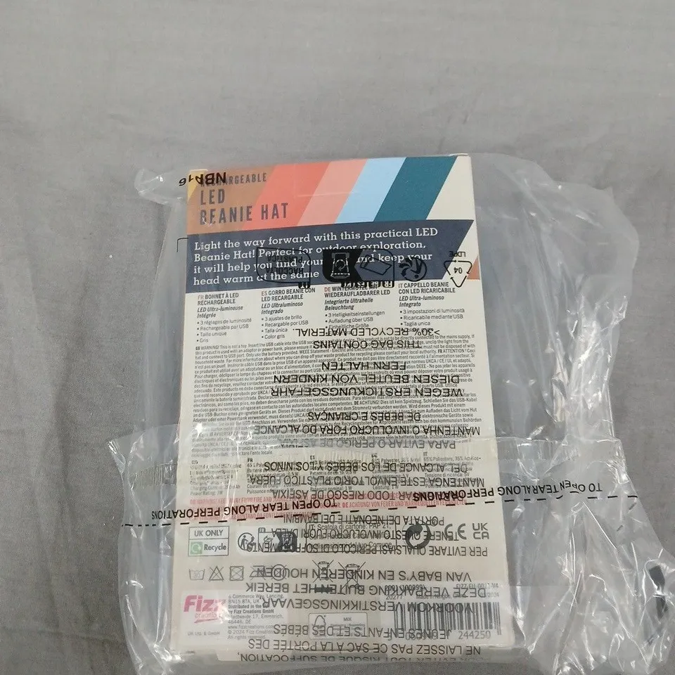 RECHARGEABLE LED BEANIE HAT – ONE SIZE