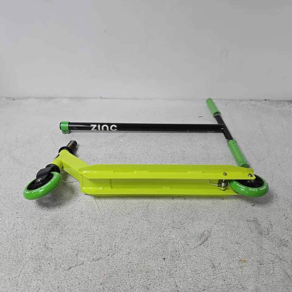 ZINC SPORTS KICK SCOOTER – LIME GREEN & BLACK (FOLDABLE, 6+) UNBOXED