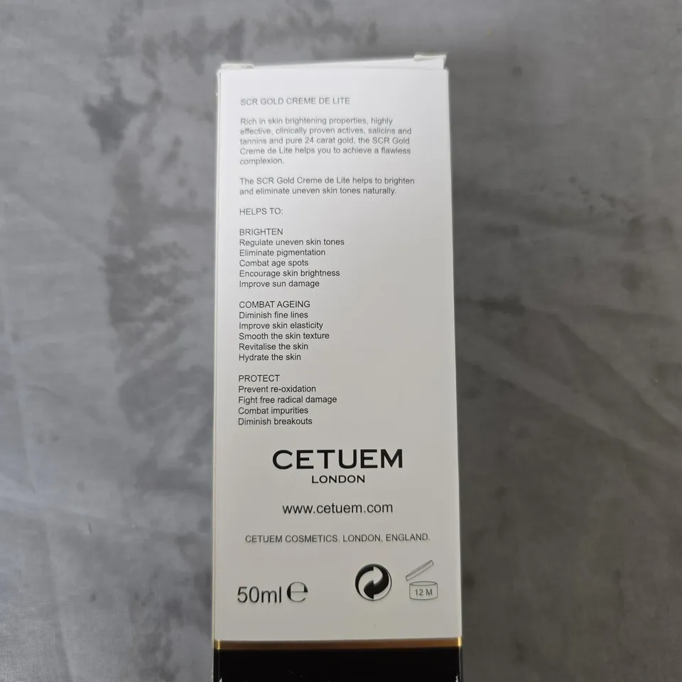 CETUEM LONDON SCR GOLD CREME DE LITE MOISTURISER – 50ML