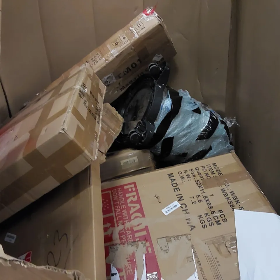 PALLET OF ASSORTED ITEMS INCLUDING: ELLIPTICAL MACHINE, OFFICE CHAIR, AIR BED, TOILET SEAT