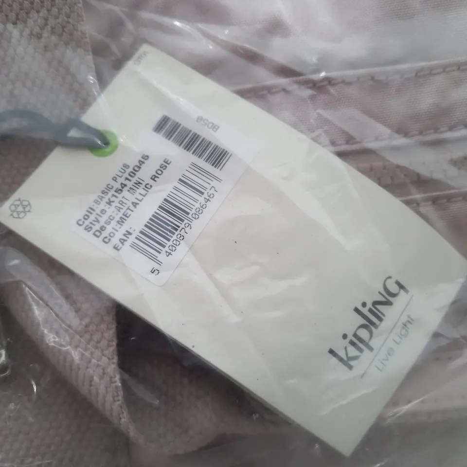 KIPLING METALIC ROSE/LOGO HANDBAG