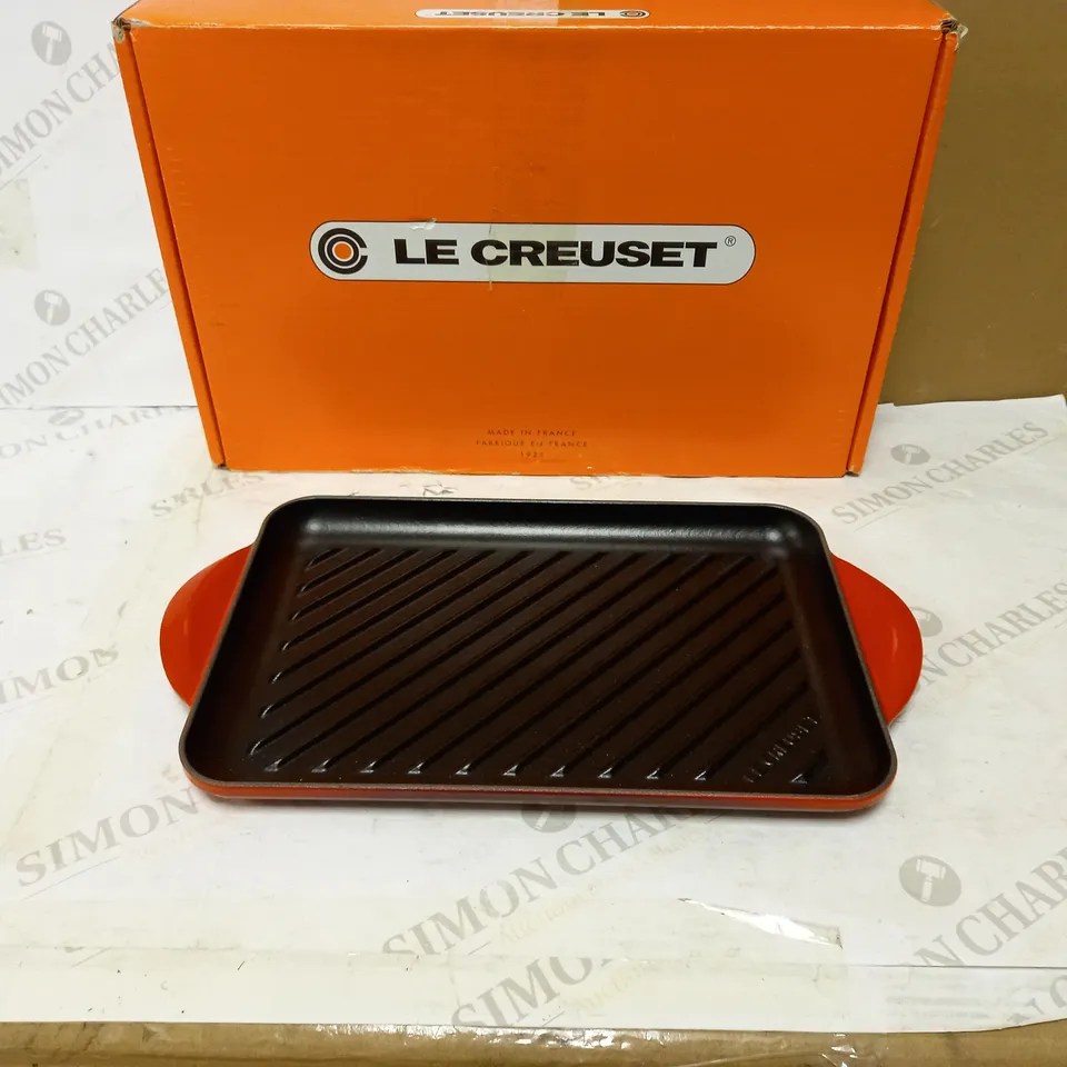 LE CREUSET ENAMELLED CAST IRON RECTANGULAR GRILL