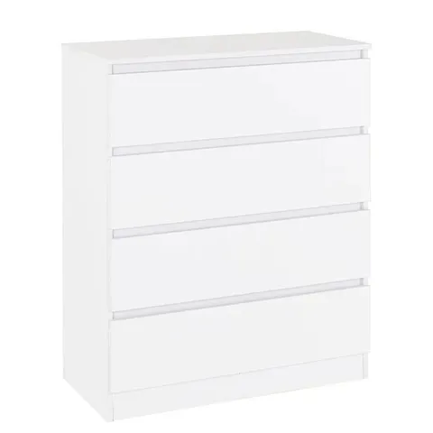 BOXED SECONIQUE MALVERN 4 DRAWER CHEST OF DRAWERS - WHITE (2 BOXES)