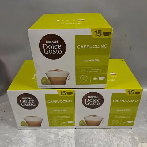 3 X NESCAFE DOLCE GUSTO CAPPUCCINO PODS - 15 PODS PER PACK 