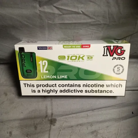 IVG PRO DISPOSABLE VAPE – LEMON LIME, NICOTINE 20MG, UP TO 10K PUFFS