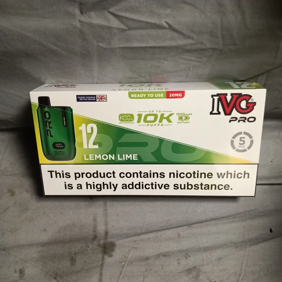 IVG PRO DISPOSABLE VAPE – LEMON LIME, NICOTINE 20MG, UP TO 10K PUFFS