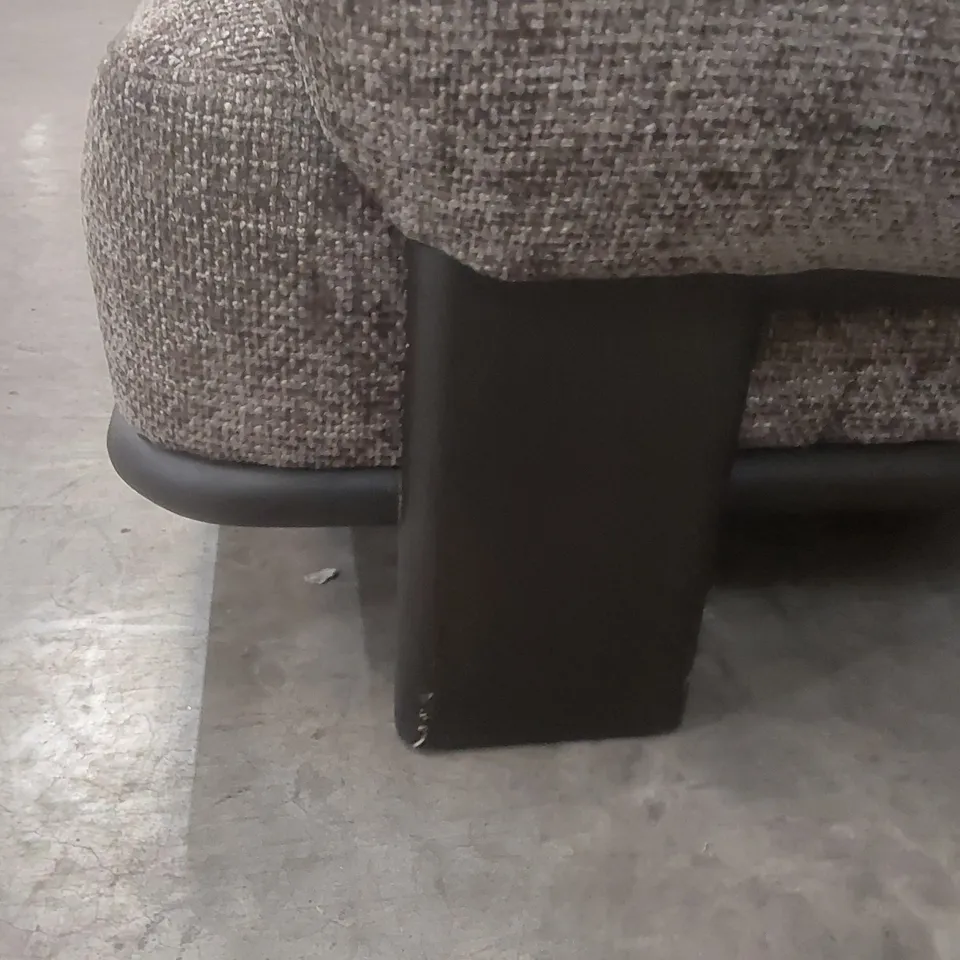 QUALITY DESIGNER DANETTI FLORENCE MOCHA FABRIC WITH DARK WOOD 3 SEATER SOFA RRP £1429