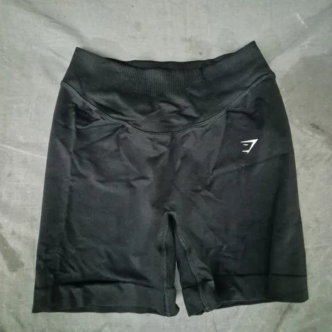 GYM SHARK SWEAT SEAMLESS SHORTS IN BLACK SIZE SMALL