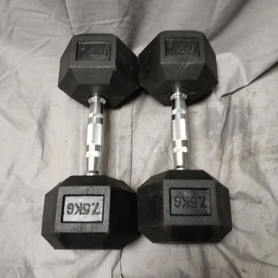 2x 7.5KG DUMBELLS