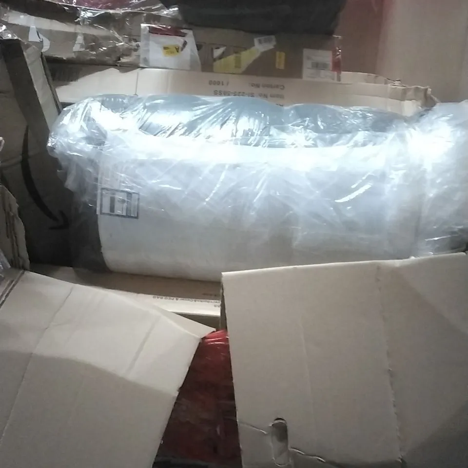 PALLET OF ASSORTED HOUSEHOLD GOODS AND PRODUCTS TO INCLUDE; CAMPING ACCESSORIES, HOOVER, BOXED FURNITURE ETC