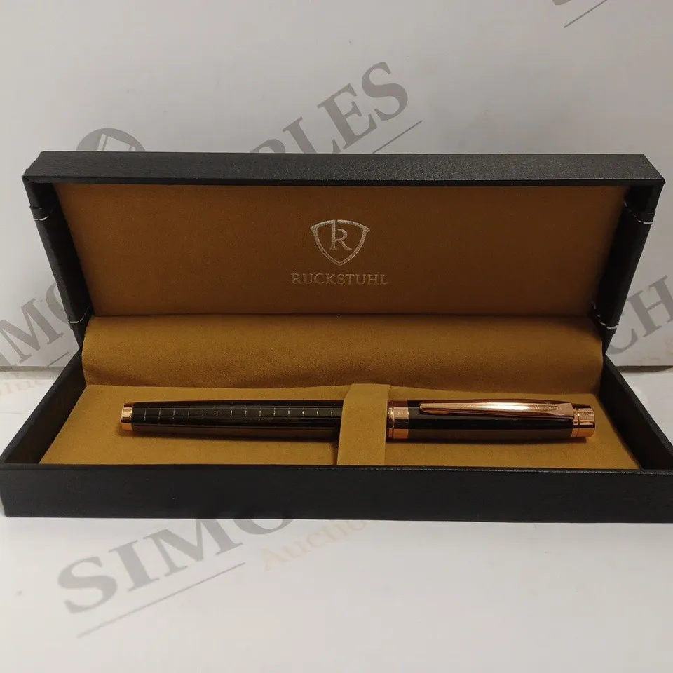 BOXED RUCKSTUHL LUXURY STAINLESS STEEL BALLPOINT PEN 