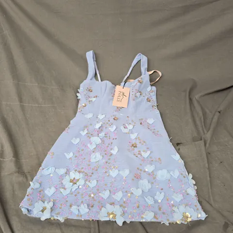 OH POLLY BRIAR EMBELLISHED CORSET MINI DRESS IN SKY BLUE SIZE 6