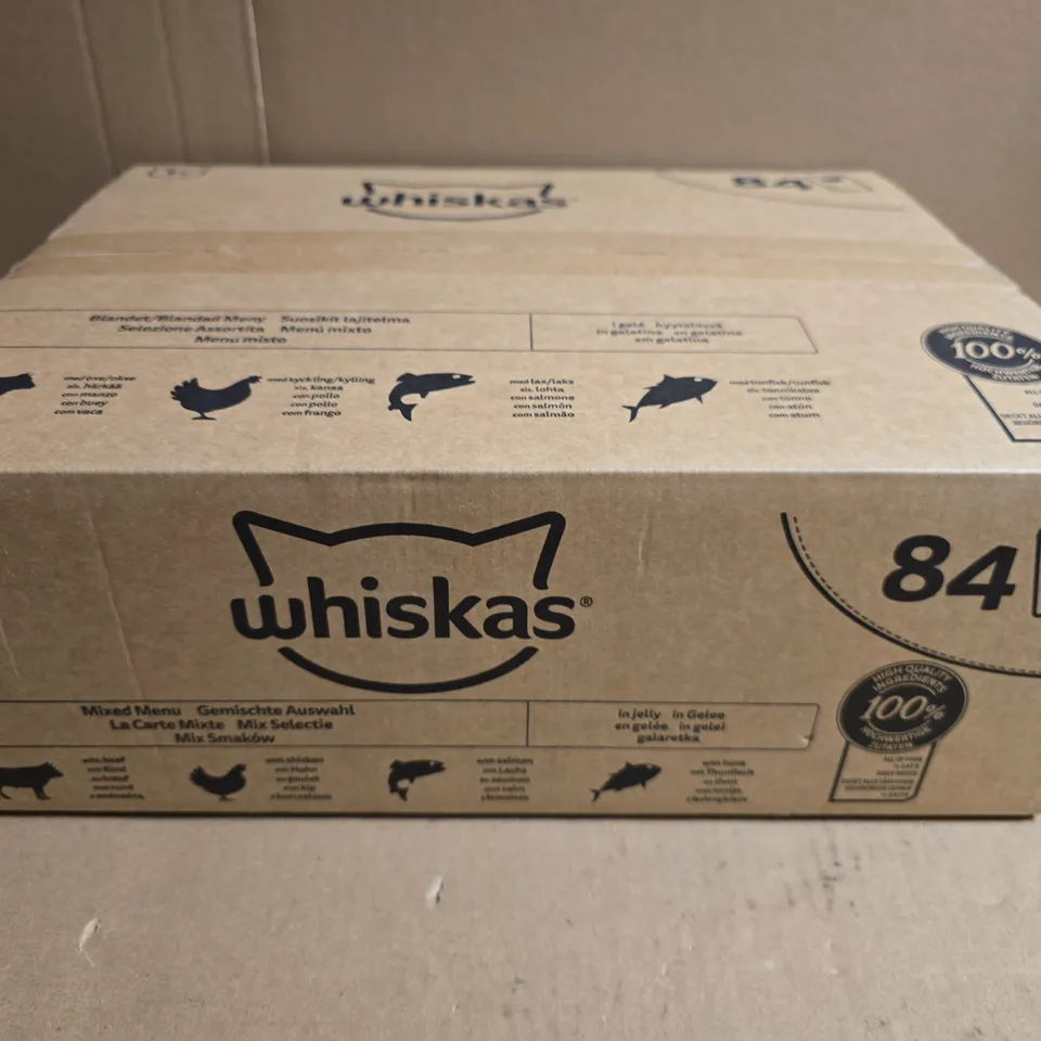 WHISKAS 1+ MIXED SELECTION IN JELLY 84X85G POUCHES, ADULT CAT FOOD