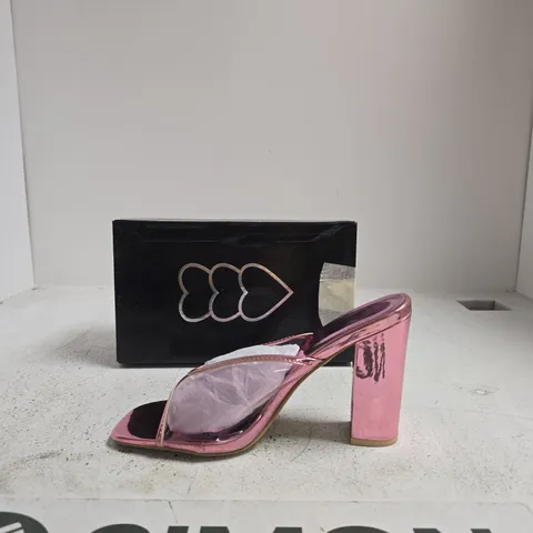 KOI PINK METALLIC SANDALS – STYLE DB145, UK7 (EU40) – WOMEN'S OPEN-TOE HEELED SANDALS