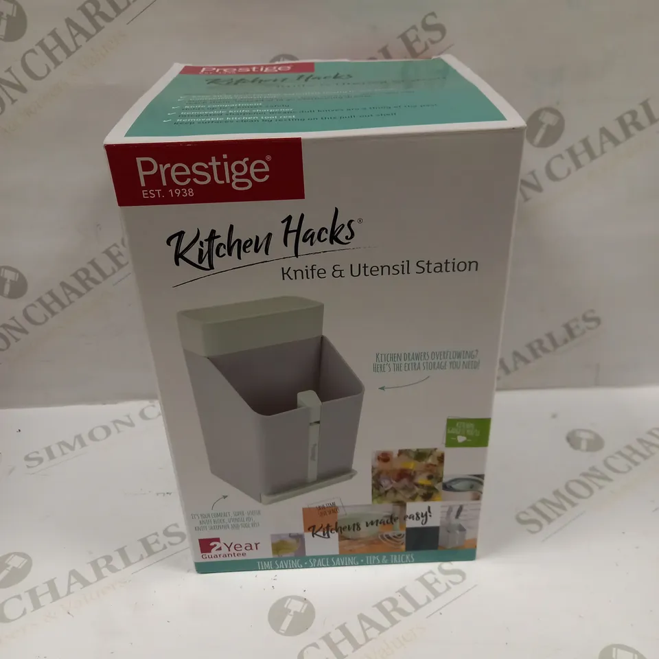 BOX OF 8 BRAND NEW PRESTIGE KITCHEN HACKS KNIFE & UTENSIL STATIONS