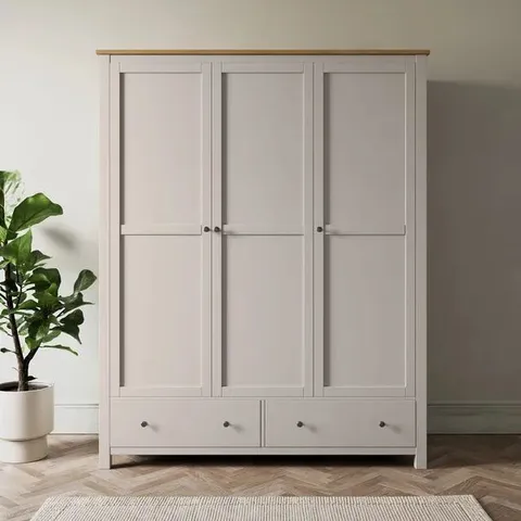 BOXED OLNEY TRIPLE WARDROBE - STONE (3 BOXES)