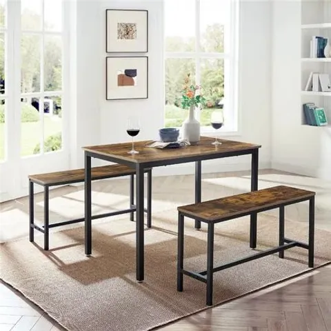BOXED FRANKO DINING SET WITH 2 BENCHES  