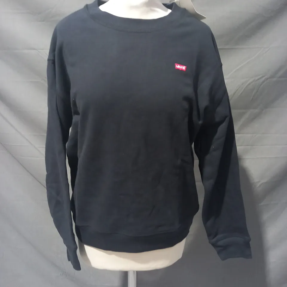 LEVI'S LONG SLEEVE SWEATSHIRT IN BLACK SIZE SMALL