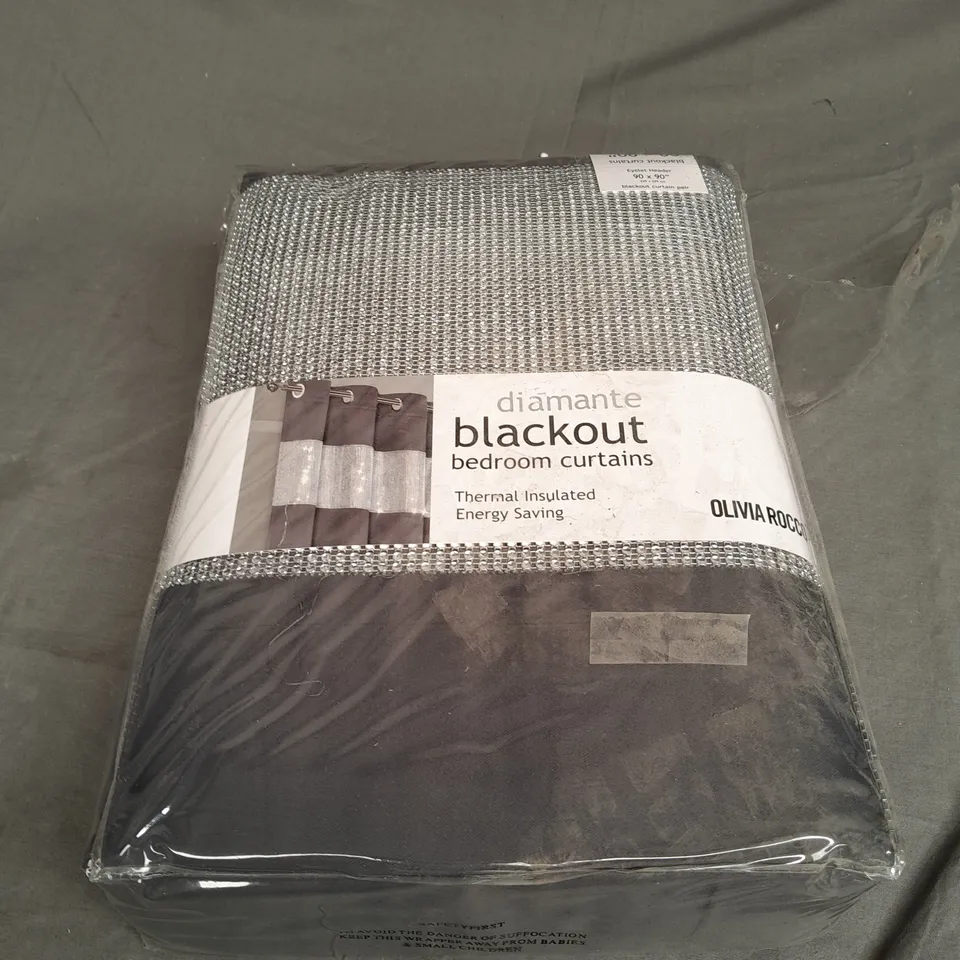 DIAMANTE BLACKOUT BEDROOM CURTAINS