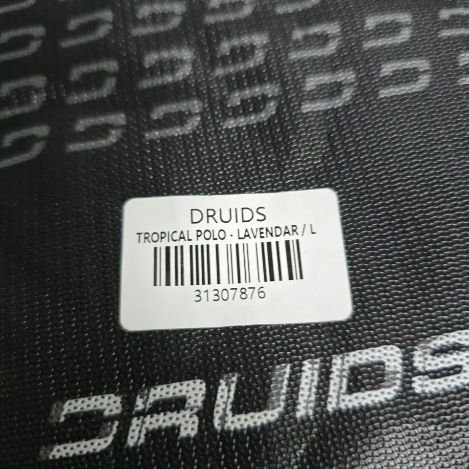 DRUIDS TROPICAL POLO SHIRT – LAVENDER, UK SIZE L