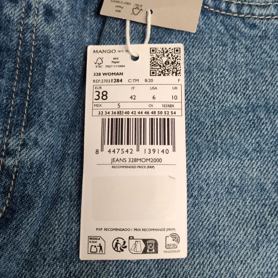MANGO JEANS 328 MOM 2000 – WOMEN'S DENIM JEANS, UK 10 (EU 38)