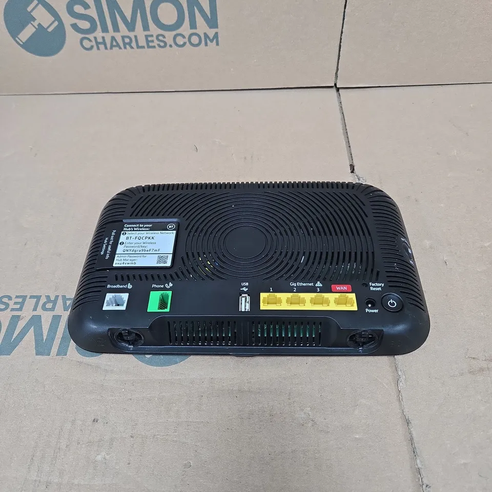 BT HOME HUB WIRELESS ROUTER – BLACK. UNBOXED WITH NO ACCESSORIES.