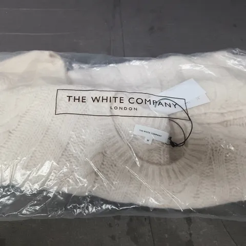 THE WHITE COMPANY CABLE JUMPER WITH ALPACA – CREAM, MEDIUM UK M
