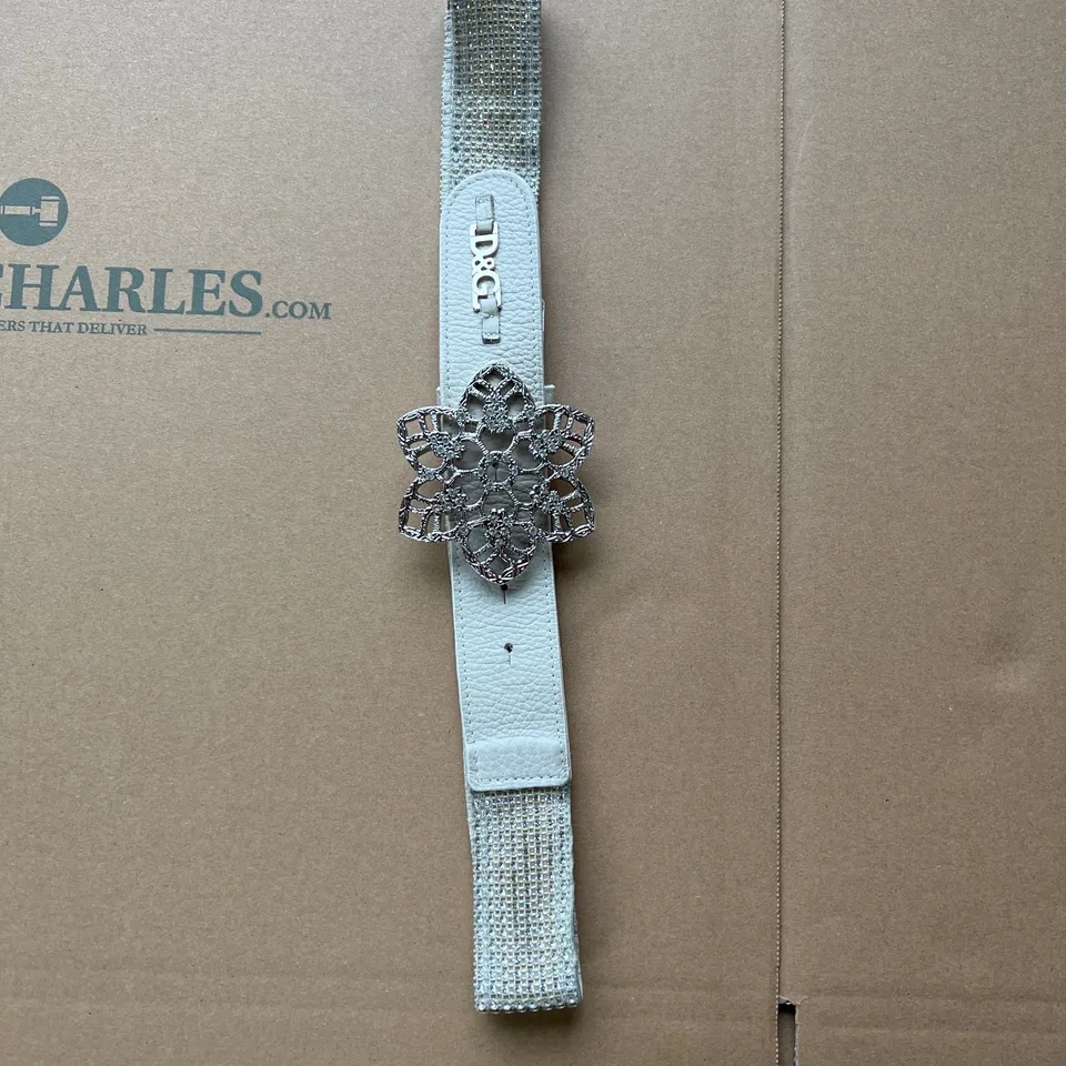 DOLCE&GABANA BELT WITH FLORAL DECAL