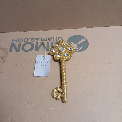 LOT OF 12 GISELA GRAHAM GOLD KEY THEMED HANGING TREE DECORATIONS