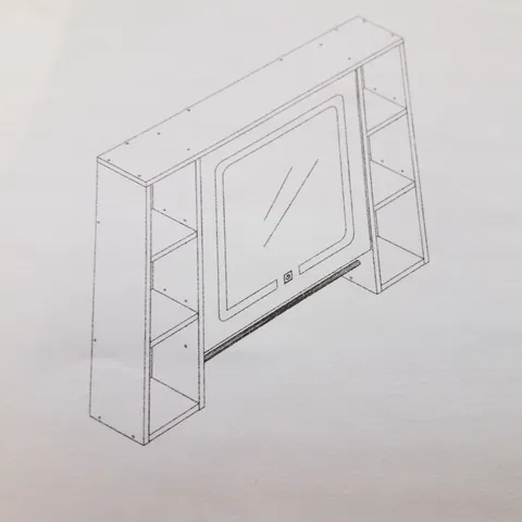 BOXED BATHROOM STORAGE CABINET WITH MIRROR - WHITE