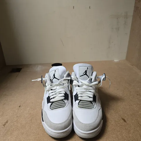 AIR JORDAN 4 RETRO SNEAKERS – WHITE/BLACK - UK SIZE 7