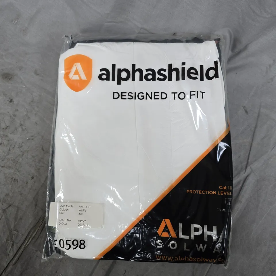 APPROXIMATELY 40 ASSORTED ALPHASHIELD PROTECTIVE OVERALLS IN WHITE - XXL