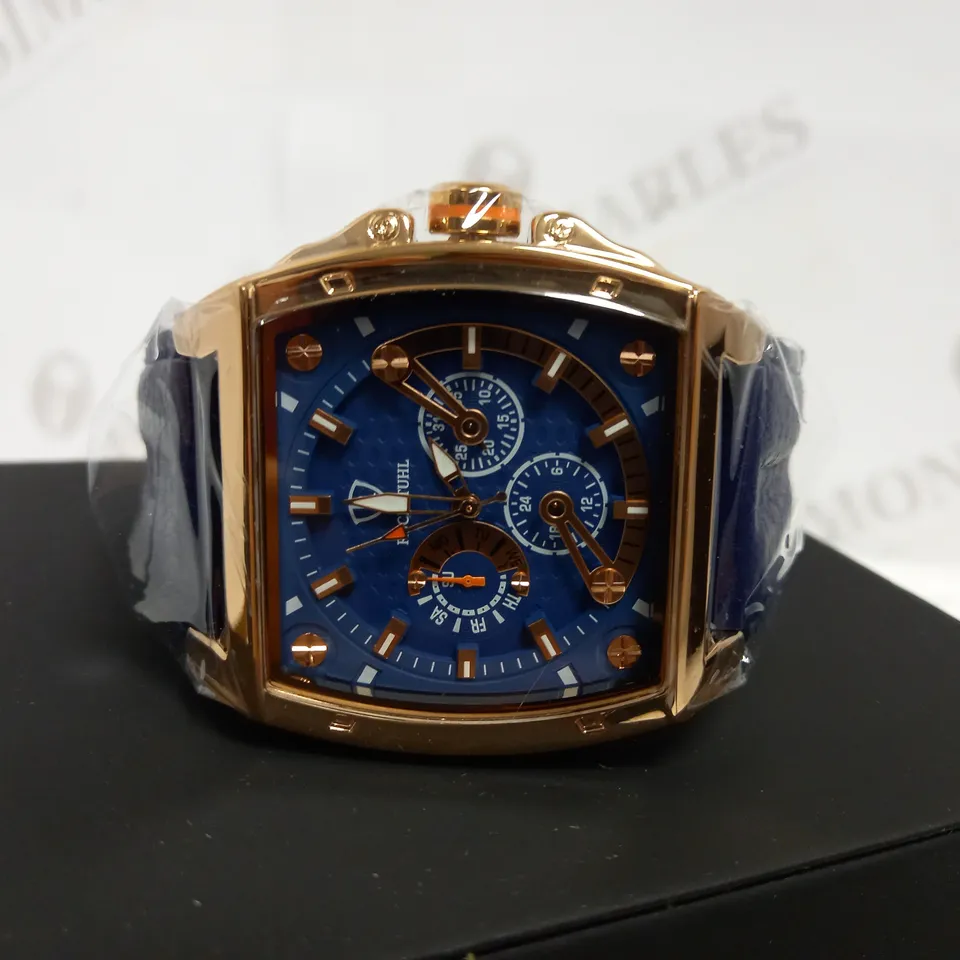 RUCKSTUHL TRIPLE DIAL LEATHER STRAP WRISTWATCH RRP £560