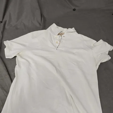 BURBERRY POLO SHIRT IN WHITE - S