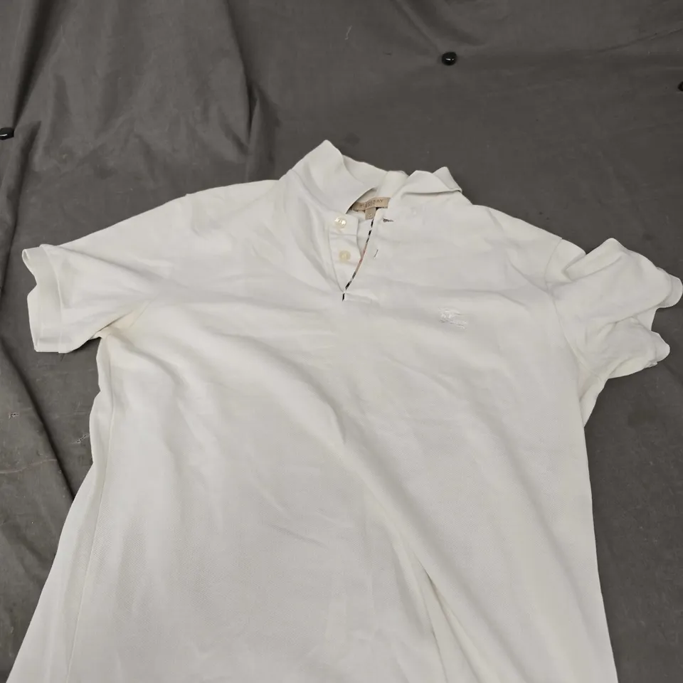 BURBERRY POLO SHIRT IN WHITE - S