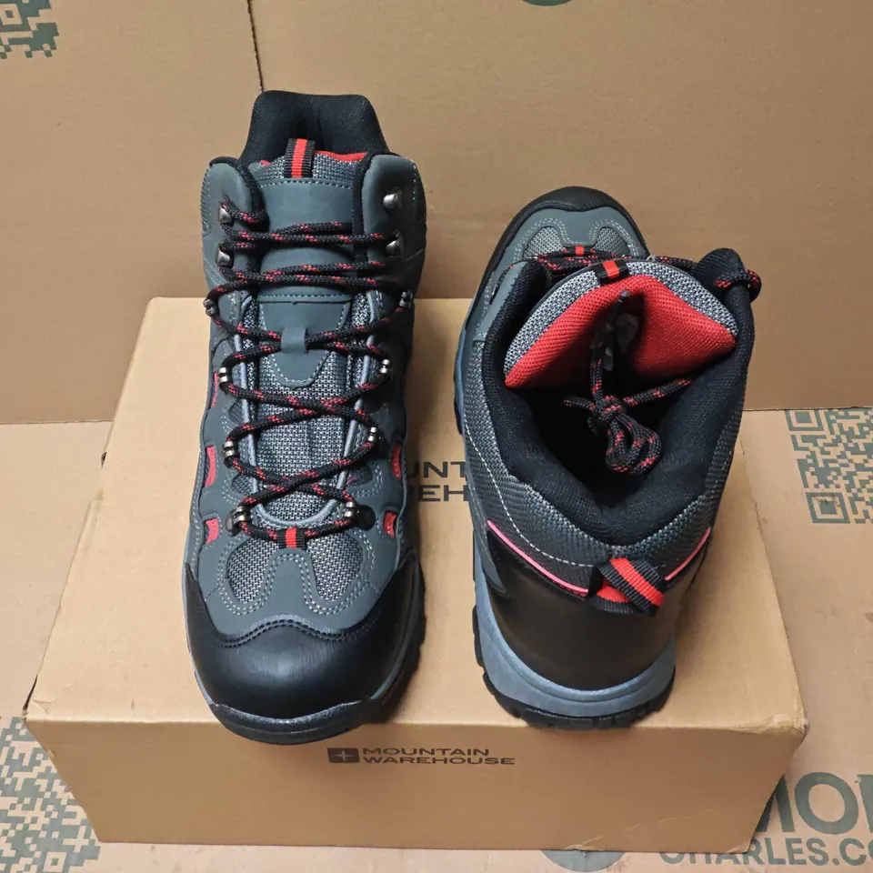 BOXED MOUNTAIN WAREHOUSE ADVENTURER WATERPROOF HIKING BOOTS – ALLOY GREY, UK 11 (EU 45, US 12)