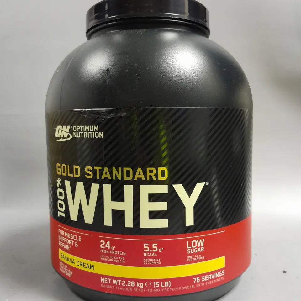 SEALED OPTIMUM NUTRITION GOLD STANDARD WHEY - BANANA CREAM 2.28KG